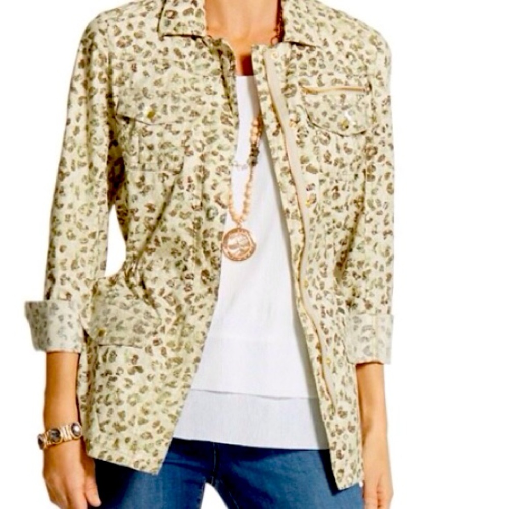 Chico’s Animal Print Utility Jacket, Size 2